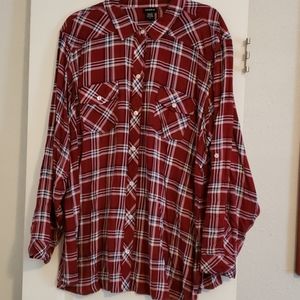 Torrid soft wash red plaid long sleeve top